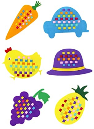 TOYANDONA 6stücke Nähspielzeug für Junge Mädchen zum Selbermachen aus Vliesstoff Webspielzeug für Kindergarten Lernspielzeug Babyspielzeug Tragbar und Zufällige Farbe Zufälliger Stil