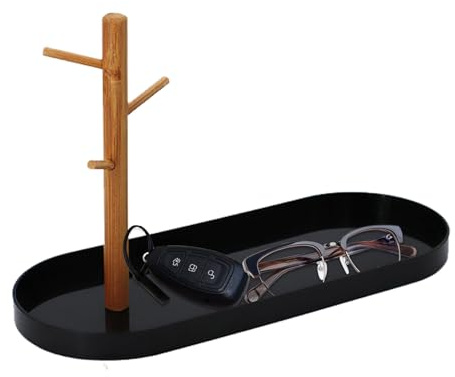 Holzschmuckschalen Armband Lagerständer Mehrzweckzubehör -Display -Tablett | Tabletop Organizer mit Abzweigregal Schmuckhalter Halskette Ohrring Aufbewahrungsring Display Eitelkeitsregal Wohnzimmer Sc