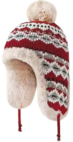 FOSDICK Gorro Invierno Mujer, Cálido Gorro Orejeras, A Prueba de Viento Gorra con Orejeras, Engrosado Gorra Ruso, Ushanka Forro de Felpa, Gorros Aviador Mujer para Deportes de Invierno al Aire Libre
