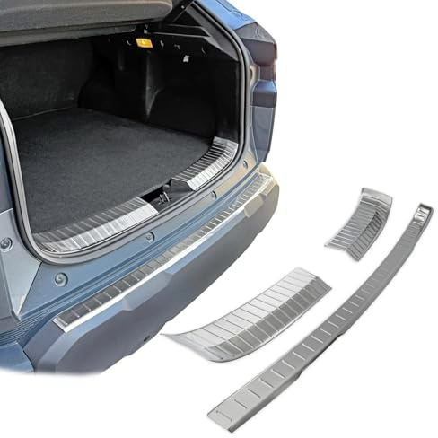 Protezione paraurti posteriore interno + esterno compatibile con Dacia Duster III | Dal 2024+ in acciaio inox opaco protezione per il bordo del bagagliaio di carico
