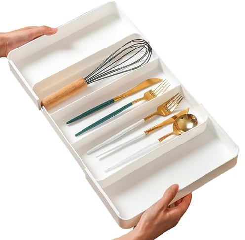 Générique Organizzatore per cassetti per utensili da cucina - Porta per stoviglie e posate estensibile | Organizzatore di utensili da cucina | per casa, appartamento, ristorante