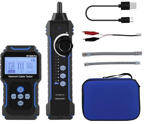 Mcbazel Netzwerk Kabeltester mit POE/NCV, Kabellängenmessung, Port-Blitz, Kabel Tracker