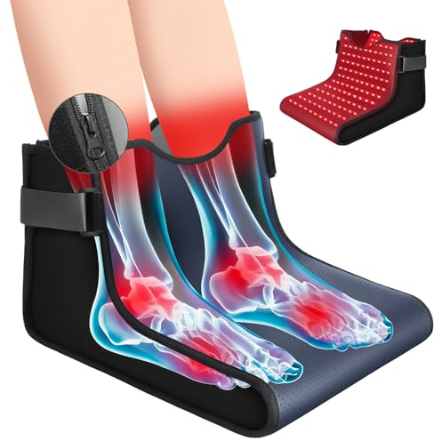 LIGHTIUM Terapia de luz roja para pies – 630 chips LED, longitud de onda dual (660 nm + 850 nm) Terapia de luz roja infrarroja para alivio del dolor de pie y tobillo, soporte de neuropatía de