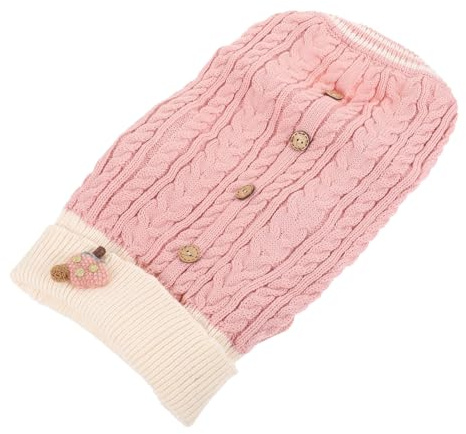 BATHVEVE Haustierpullover Winter für Kleine Hunde Rollkragenpullover aus Baumwolle Warme Hundebekleidung für Chihuahua Welpenm Rosa