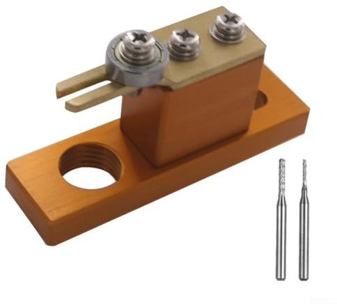 Autilyshop Violin elektrisk purfling spårskärare Luthier verktyg aluminium kopparkonstruktion med två fräsar 1 mm och 2 mm för exakt stränginstrument tillverkning silver bla (guld)
