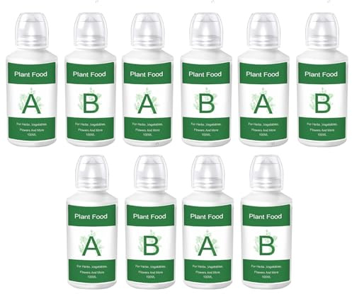 Paquet de 5 engrais pour plantes hydroponiques A&B, granulés pour plantes d'intérieur, solution nutritive hydroponique pour légumes, herbes, fleurs, engrais soluble dans l'eau facile à utiliser