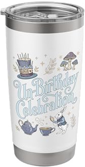 Unbirthday Alice nel Paese delle Meraviglie Compleanno Bicchiere termico in acciaio inox doppia parete