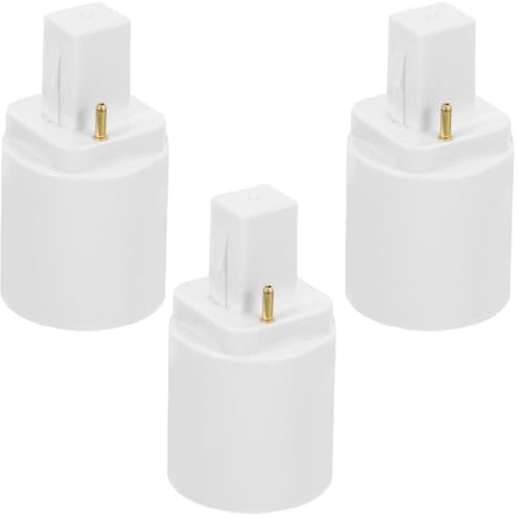 Mikikit Adattatore per Lampadina G24d a E27 2 Pin 3 Pezzi Base in Pbt Ignifugo e Lamina di Rame per Uso Ufficio e Negozi Compatibile Lampadine LED
