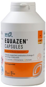 Equazen® Omega 3 & 6 Capsules, Brain & Cognitive Support, DHA, EPA & GLA, Clinically Researched 9:3:1 Formula, Tasteless & Odourless, Halal Certified, Gluten Free, 360 Pack