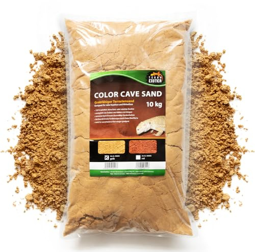 Terra Exotica Terrarium Sand Color Cave Sand gelb in 5, 10 und 25 Kg - natürlicher, grabfähiger Sand zum Bauen von Höhlen und Verstecken - für Reptilien, Wirbellose & versch. Kleinsäuger (10 Kg)