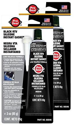 2 Pc Pro Seal 80046 Black RTV Silicone Instant Gasket. 6 Oz.