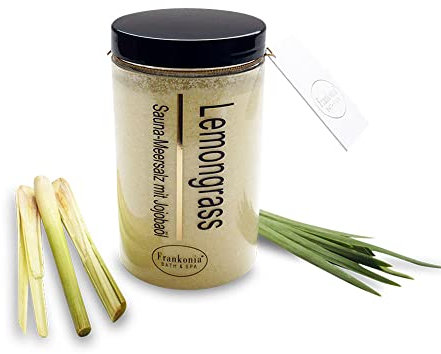 Frankonia BATH & SPA Sauna Salz Peeling Lemongrass – 400 g Meersalz-Körperpeeling mit Jojobaöl & Vitamin E – Dusch- & Body Scrub für alle Hauttypen – Vegan & ohne Parabene – ohne Microplastik