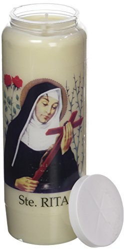 Hautekiet 8685934 St. Rita Bougie 9 Jours Blanc 6,8 x 20 cm