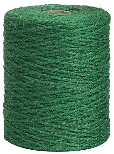 Vivifying Garden Twine, 656 Feet 2mm Green Plant Ties, Strong Jute Twine String for Climbing Plants, Tomatoes, Floristry, Crafts