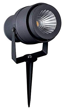 LED-trädgårdslampor set med markspett och spänningstestare, utomhusspotlight IP65, stänkvatten och dammtät, aluminium, grå, strålvinkel 30°, trädgårdspike 12 watt, 720 lumen, varmvit