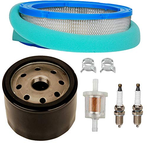 Carkio Filtre à huile Compatible with filtre à air avec bougie d'allumage Compatible with Briggs & ‿Stratton Vanguard V-Twin 12.5-21hp