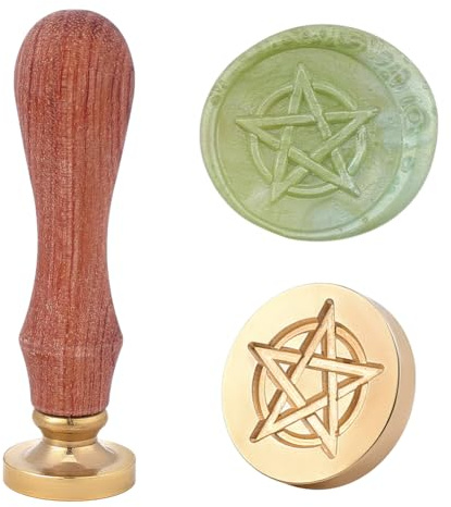 PandaHall Pentagram Wax Seal Stamp Vintage Retro Siegelstempel für die Verschönerung von Umschlägen, Partyeinladung, Weinverpackungen, Geschenkverpackungen, Grußkarten