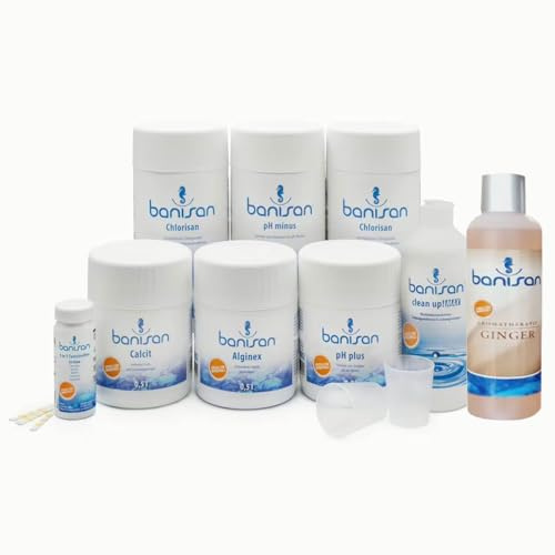 Banisan 11 teiliges Wasserpflege-Set - Wasserpflege Set für Whirlpool (Badezusatz:Ginger)
