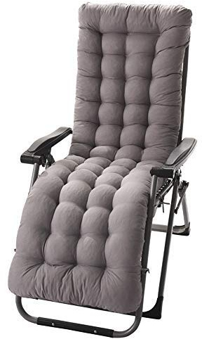Lpimbgr Matelas Coussin pour Bain de Soleil Chaise Longue, Jardin Extérieur Doux Pliable,160 * 48 * 8 cm (Gris)