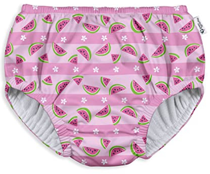 green sprouts baby girls Pull-up Reusable and Toddler Swim Diaper, Light Pink Watermelon Stripe, 18-24 Month US