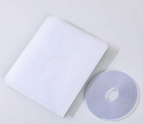 Moustiquaire de fenêtre blanche avec ruban adhésif, anti-vieillissement en fibre de verre PVC, maille de fenêtre pratique pour fenêtre sans perçage