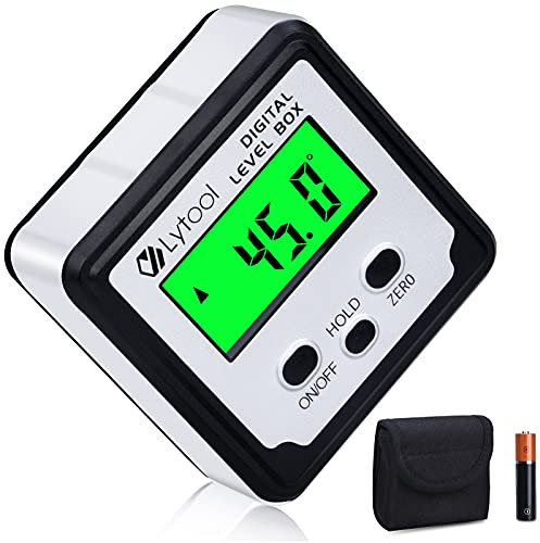 Lytool Winkelmesser Digitaler Neigungsmesser Inklinometer mit Magnetfuß, Horizontaler Bevel Box Winkelmessgerät Digitale Wasserwaage mit HOLD- und Display Flip Funktion