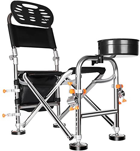 Multifunktionale Angelplattform Angelstuhl Outdoor Klappbare Tragbare Liege Angelausrüstung Liefert Edelstahl-All-Terrain-Stuhl Anhebbarer Wildfischerhocker
