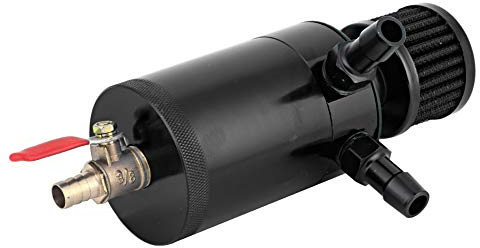 Accessoire de voiture pour réservoir de capture d'huile 3/8 po Npt avec kit d'accessoires à 2 ports, réservoir pour réservoir d'huile, boîte de capture, pour véhicules (Noir)