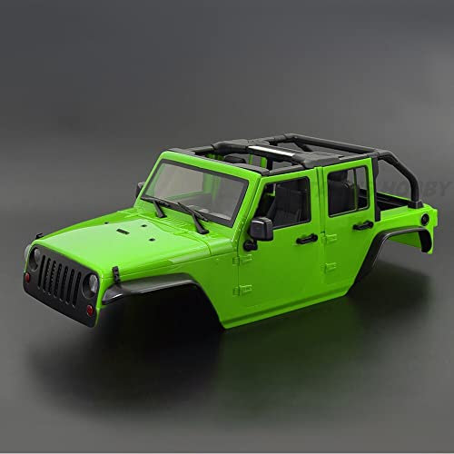 1:10 Maßstab 313mm Radstand Wrangler Rubicon Cabrio Hard Body Kit for 1/10 Rc CrawlerTraxxas. TRX4. Axial SCX10. Rote Katze Gen8. ( Color : Green )