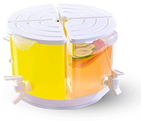 Povxlum 5.5L/1.45 Gallon Beverage Dispenser with Spigot 360° Removable Plastic Dispenser, with Dust-Proof Lid & Big Capacity 25 * 25 * 18cm