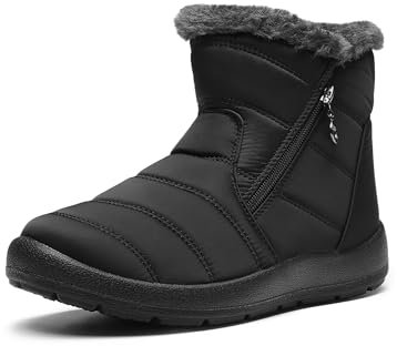 DREAM PAIRS Botte de Neige pour Femme Bottes de Hiver Chaussures Chaude,Size 38,Noir,SDSB2303W-E
