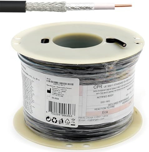 RG58 50 metri cavo coassiale — prolunga 50m RF 50ohm a bassa perdita — compatibile con SMA BNC TNC UHF FME Tipo N — cable per Antenna Esterno WiFi Router 4G 5G CB Radio Modem — Prodotto in Italia