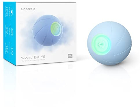 Cheerble Bola interactiva para perro, juguete para perros que se mueve automáticamente, bola malvada SE con 3 modos, luces LED, recargable CC, IP 65, bola de rebote giratoria inteligente para perros