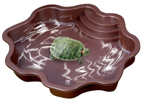 MLqkpwy Piscina para Tortugas de Tierra | 30 x 30 x 5,5 cm para Agua | Bandeja para Tortugas | Cuenco de Agua para Tortugas | Bañera para Reptiles para Tortugas, Rana cornuda, Rojo
