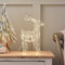 Lights4fun Renne Lumineux à Piles de 31 cm avec 160 Micro LED Blanc Chaud et Minuterie Figurine de Noël en Métal Décoration d'Intérieur
