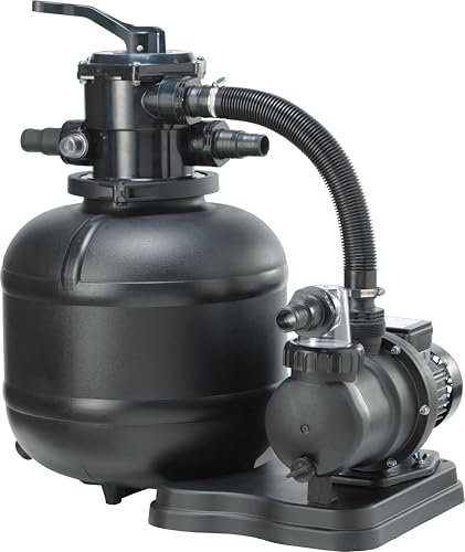 COIL Pompe à filtre à sable, avec pompe de piscine, pompe à auto-amorçage, valve à 7 voies avec manomètre, raccord Ø 32/38 mm, pression de service maximale 1,5 bar
