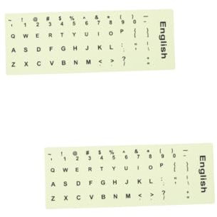 CAXUSD 2sheets Glow Dark Keyboard Stickers Fluorescent Letter Keyboard Decal Easy to Use for Typing and Learning Languages