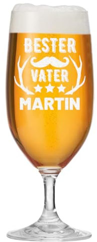 polar-effekt Pilstulpe 0,3 Liter mit Gravur Bester Vater - Geschenke zum Vatertag & Geburtstag - Bierglas für Pils, Kölsch & Export - Spülmaschinenfestes Glas