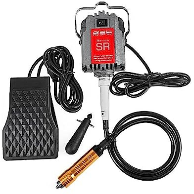 Moulin à arbre flexible 230W SR avec pédale 6.5mm mandrin suspendu Flexible bijoux Machine de polissage outil de sculpture sur pierre rotatif pour outils de bijouterie, équipement de bijouteri