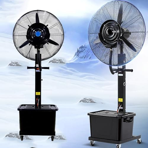Pedestal FansMisting Fan 11 Gallon Water Tank Industrial Spray Fan With 90 Degree Oscillation For Cooling, Patio, Garage, Gym, Workshop Large Pedestal Fan, 3 Speeds Floor Water Mist Fan(650m
