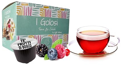 Caffè Vulcanus – Boissons instantanées en capsules, compatibles avec Nescafé Dolce Gusto (50 capsules, Thé aux baies)