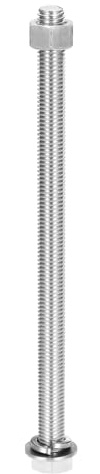 sourcing map M12 x 200 mm, 304 Edelstahl, Sechskantschrauben, Muttern, Flach- und Sicherungsscheiben, Sortimentsset, Vollgewinde, helle Oberfläche für Zuhause, Elektronik, Maschine, 1 Set