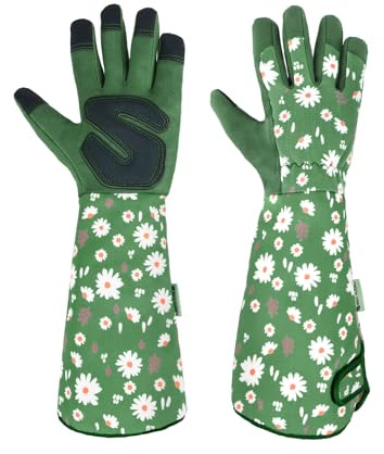 BELICOO Gartenhandschuhe für Damen und Herren, Schutz Nadelstiche atmungsaktive Gartenhandschuhe, Lange Vorarmschutzhandschuhe für Gärtner, Gärtner und Landarbeiter - Grün