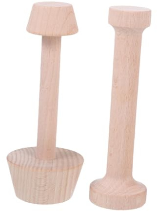 LOLIPPYY Wooden Egg Tart Molds Double-Sided Pastry Tamper Baking Tool DIY Tart Shaper for Kitchen Baking 2pcs Medium Size
