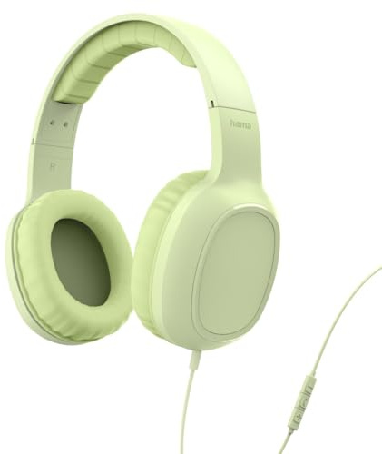 Hama Kopfhörer mit Kabel Fun C, On Ear (USB C Headset mit Mikrofon, einstellbares Kopfband, weiche Ohrpolster Sprachsteuerung, Multi Control, ideal für Schule, Freizeit, Home Office, Uni) Grün