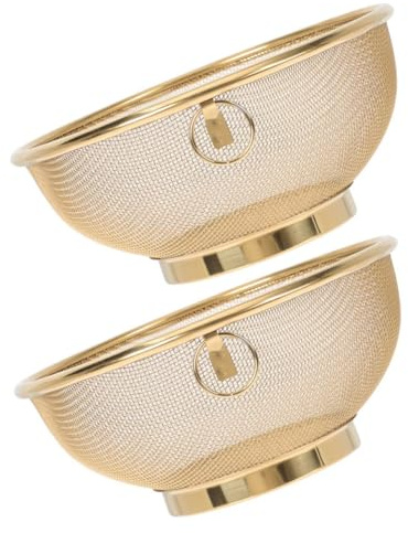 2pcs Stainless Steel Fine Mesh Strainer for Tea Soup Draining