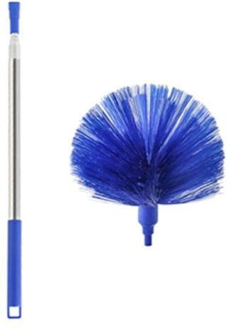 FACAIIO Extendable Dust Broom with Soft Bristles and Collapsible Handle Home Cleaning, 2-Pack, Gray and Blue