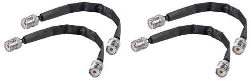 Tumintu 4 pezzi passacavo per porta/finestra, coassiale piatto, 50 ohm, SO239, presa UHF su presa UHF, treccia