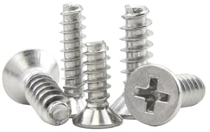 Tornillos autorroscantes de cabeza plana con ranura en cruz, de acero inoxidable, M1, M2, M2.6, M3, M4 y M5, 10-100 unidades(6mm,M2.6 100pcs)