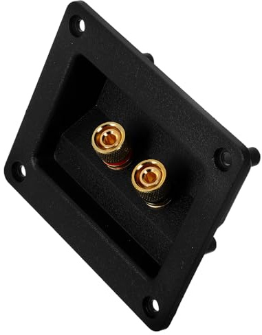 VOSAREA Connettore Morsettiera Altoparlanti 2 Vie in Lega di Rame, Scatola Terminale Compatta per Progetti Audio Fai da Te, Pannello Coperture per Collegamento Subwoofer e Casse Acustiche